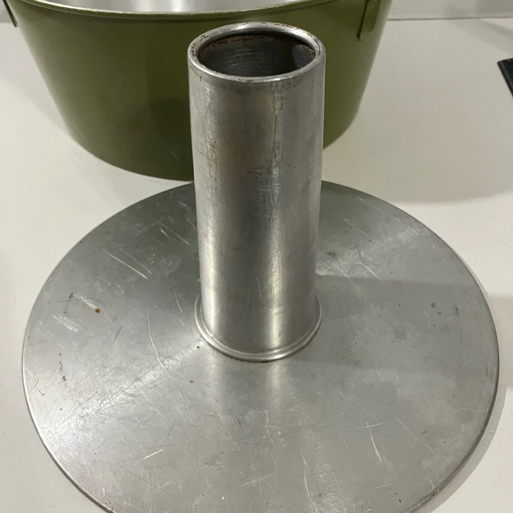 Vintage Mirro Aluminum Angel Food Cake Pan Green with Original Sticker